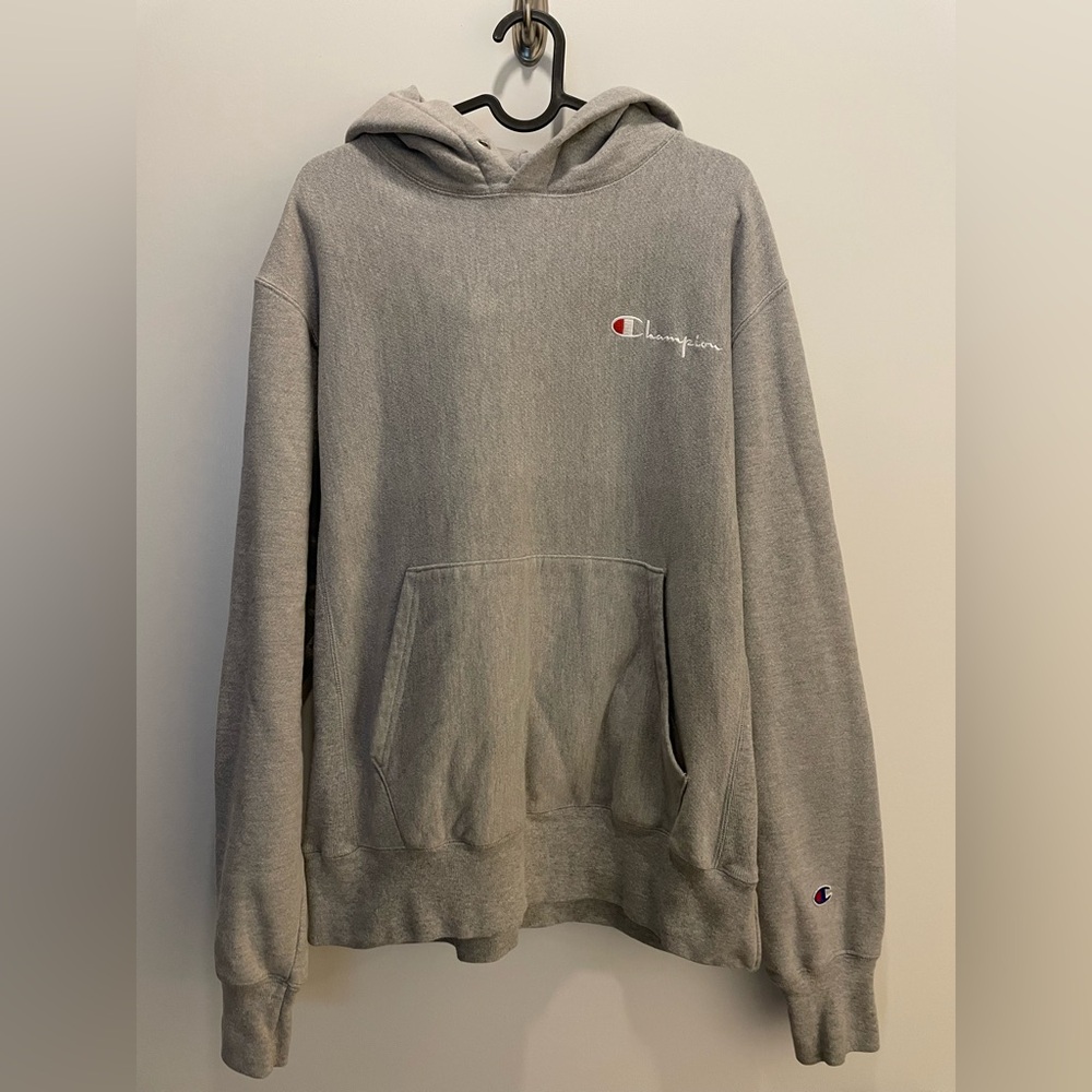 Champion Light Gray Men's Hoodie Size Medium